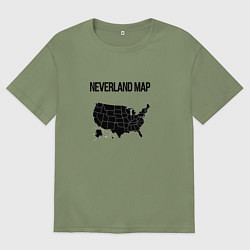 Футболка оверсайз мужская Neverland map, цвет: авокадо
