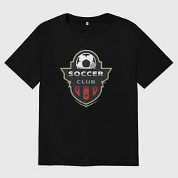 Футболка оверсайз мужская Соккер клуб, цвет: черный