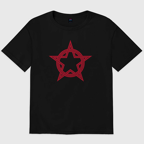 Мужская футболка оверсайз Red star USSR / Черный – фото 1