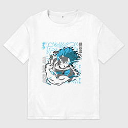 Футболка оверсайз мужская Моя геройская академия One for all Деку, цвет: белый