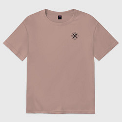 Футболка оверсайз мужская Сокрушу пред ним врагов его хризма черная, цвет: пыльно-розовый