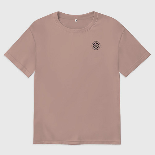 Мужская футболка оверсайз Сокрушу пред ним врагов его хризма черная / Пыльно-розовый – фото 1