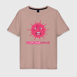 Мужская футболка оверсайз Pink coronavirus