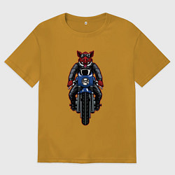 Футболка оверсайз мужская Кабан байкер, цвет: горчичный