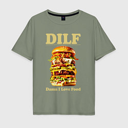 Мужская футболка оверсайз DILF damn I love foods