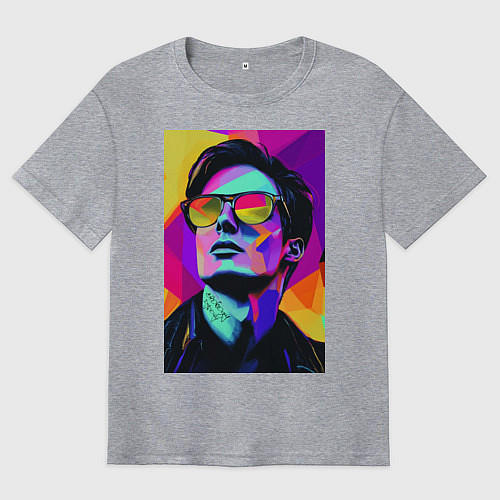 Мужская футболка оверсайз Портрет Дурова pop art / Меланж – фото 1