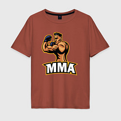 Футболка оверсайз мужская Fighter MMA, цвет: кирпичный