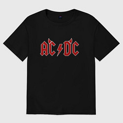 Футболка оверсайз мужская AC DC devil, цвет: черный
