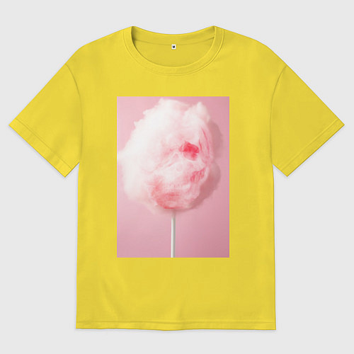 Мужская футболка оверсайз Череп сахарная вата / Желтый – фото 1