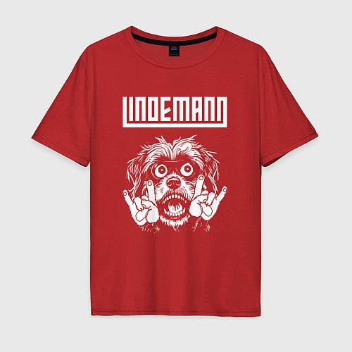 Мужская футболка оверсайз Lindemann rock dog / Красный – фото 1