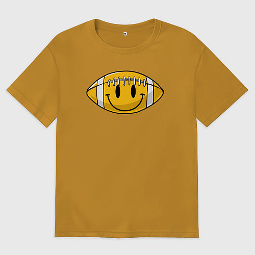 Мужская футболка оверсайз Регби мяч / Горчичный – фото 1