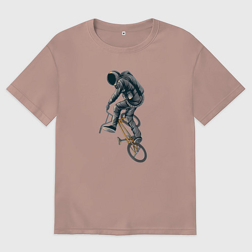 Мужская футболка оверсайз BMX космонавт / Пыльно-розовый – фото 1