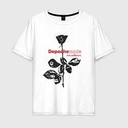 Футболка оверсайз мужская Depeche Mode - Violator black rose, цвет: белый