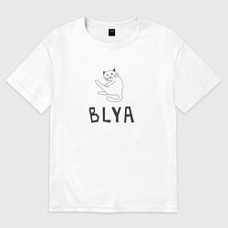 Футболка оверсайз мужская Кот Blya, цвет: белый