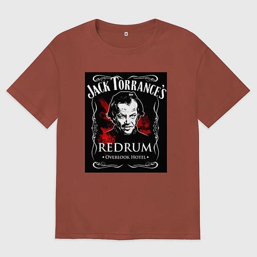 Мужская футболка оверсайз Jack Torrance / Кирпичный – фото 1