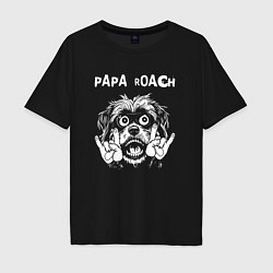 Футболка оверсайз мужская Papa Roach rock dog, цвет: черный