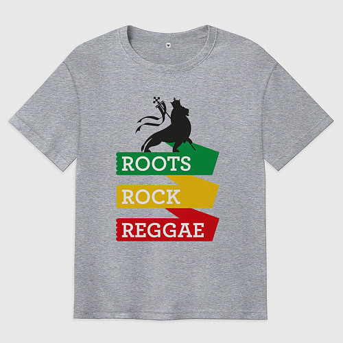 Мужская футболка оверсайз Корни регги / Меланж – фото 1