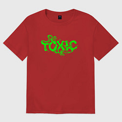 Футболка оверсайз мужская Toxic text, цвет: красный