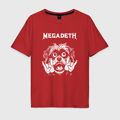 Мужская футболка оверсайз Megadeth rock dog / Красный – фото 1