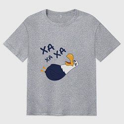 Футболка оверсайз мужская Смеющийся орел, цвет: меланж