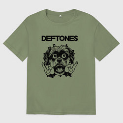 Футболка оверсайз мужская Deftones - rock dog, цвет: авокадо