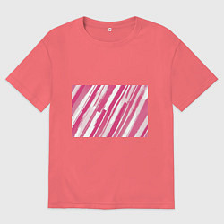 Мужская футболка оверсайз Розовые полосы