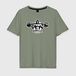 Футболка оверсайз мужская Gorilla power gym, цвет: авокадо