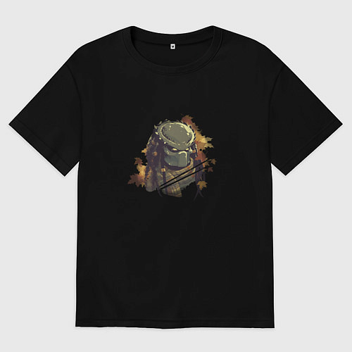 Мужская футболка оверсайз Осенний хищник / Черный – фото 1