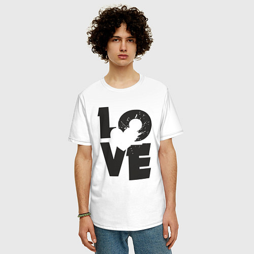 Мужская футболка оверсайз Splash love / Белый – фото 3