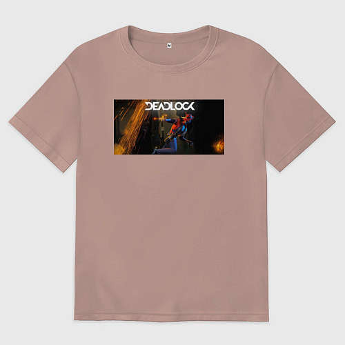 Мужская футболка оверсайз Deadlock Infernus / Пыльно-розовый – фото 1