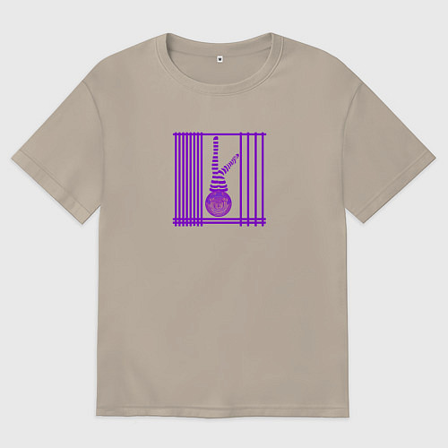 Мужская футболка оверсайз Шляпа и чулки / Миндальный – фото 1