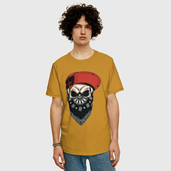 Футболка оверсайз мужская Хип-хоп гангстер, цвет: горчичный — фото 2