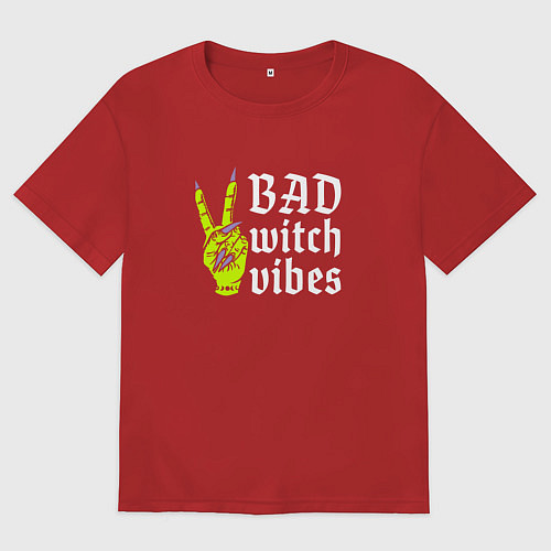 Мужская футболка оверсайз Bad witch vibes / Красный – фото 1