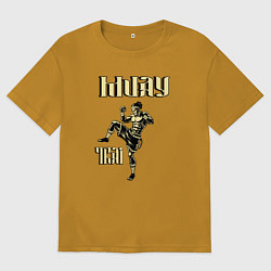 Футболка оверсайз мужская Крутой боец муай тай, цвет: горчичный