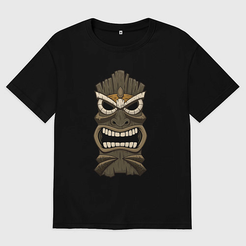 Мужская футболка оверсайз Тики Африка / Черный – фото 1