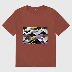 Мужская футболка оверсайз Япония горы