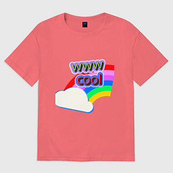 Футболка оверсайз мужская Rainbow Vibes, цвет: коралловый