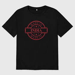Футболка оверсайз мужская Сделано в Индии, цвет: черный