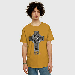 Футболка оверсайз мужская Русь славянская, цвет: горчичный — фото 2