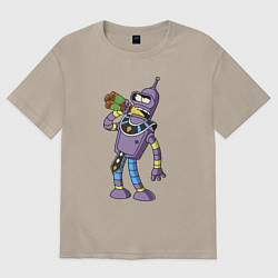 Футболка оверсайз мужская Bender drink beer, цвет: миндальный