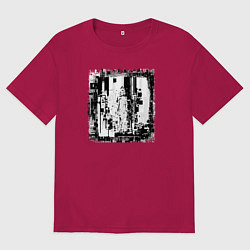 Футболка оверсайз мужская Input interrupt, цвет: маджента