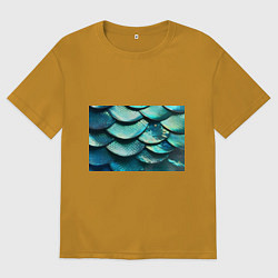 Мужская футболка оверсайз Чешуя крупной рыбы