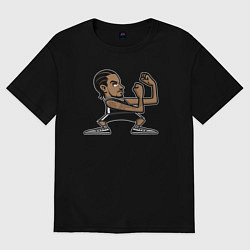 Футболка оверсайз мужская Кавай Леонард, цвет: черный