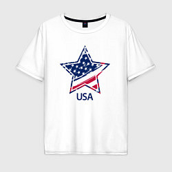 Футболка оверсайз мужская Star - USA, цвет: белый