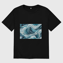Мужская футболка оверсайз Океан абстракция волны