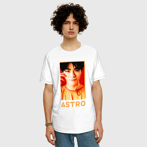Мужская футболка оверсайз Astro Мун Бин / Белый – фото 3