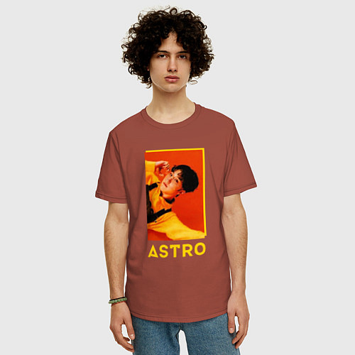 Мужская футболка оверсайз Astro ЧжинЧжин / Кирпичный – фото 3
