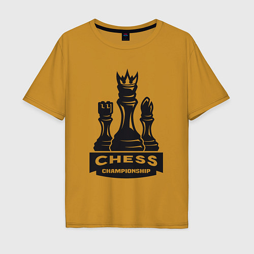 Мужская футболка оверсайз Chess championship / Горчичный – фото 1