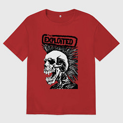 Футболка оверсайз мужская The exploited skull, цвет: красный