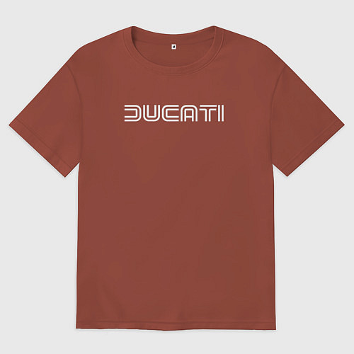 Мужская футболка оверсайз Дух Ducati / Кирпичный – фото 1